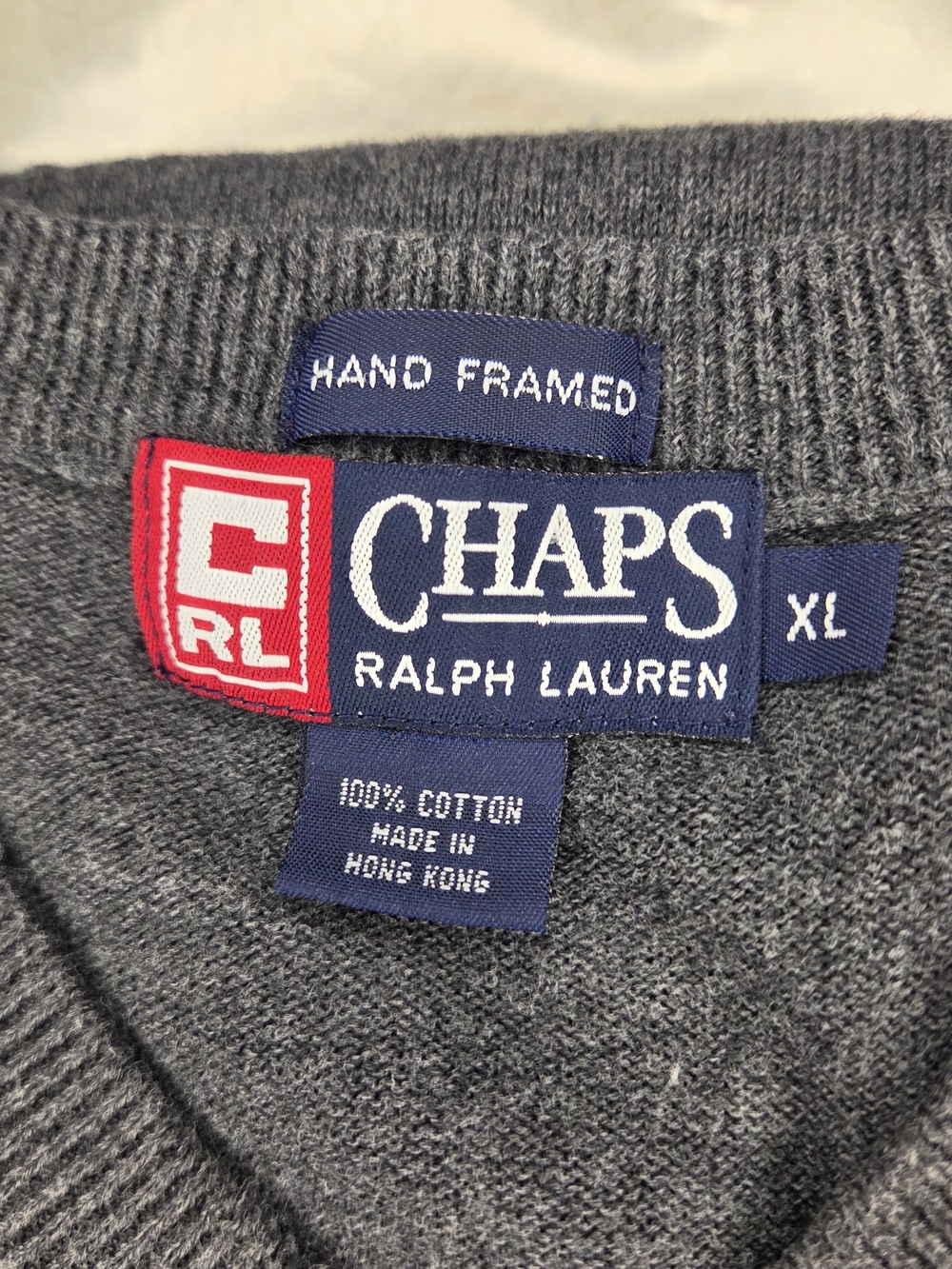 Vintage Men’s Knit Chaps Ralph Lauren Collaboration Sleeveless Sweater Vest Med - Picture 6 of 8
